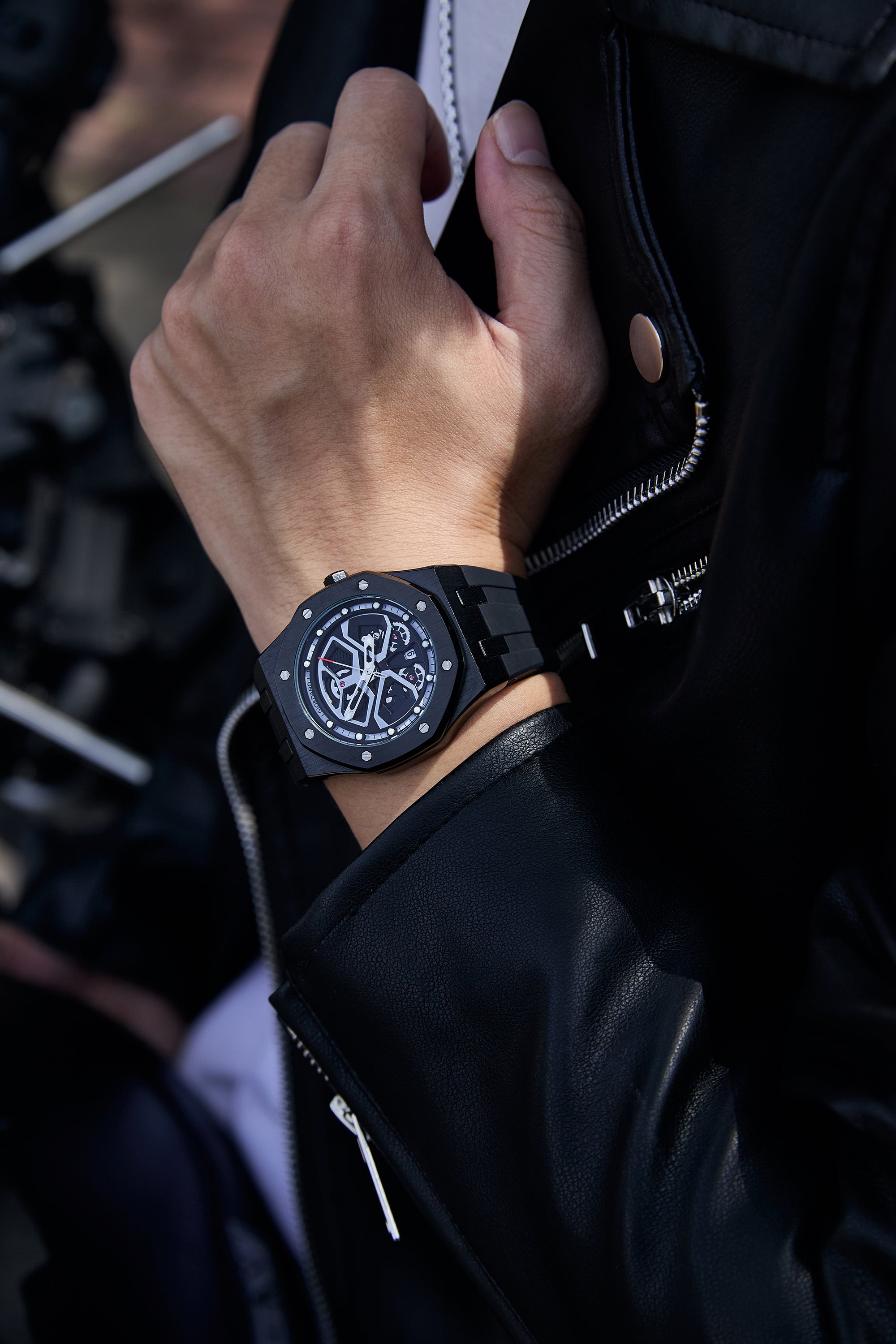 Giordano Skeleton style Dial Analog Watch for Men– Luxury Sport Watch with Silicone Strap & Brushed Metal Case – Bold & Modern Design | GZ-50146-01